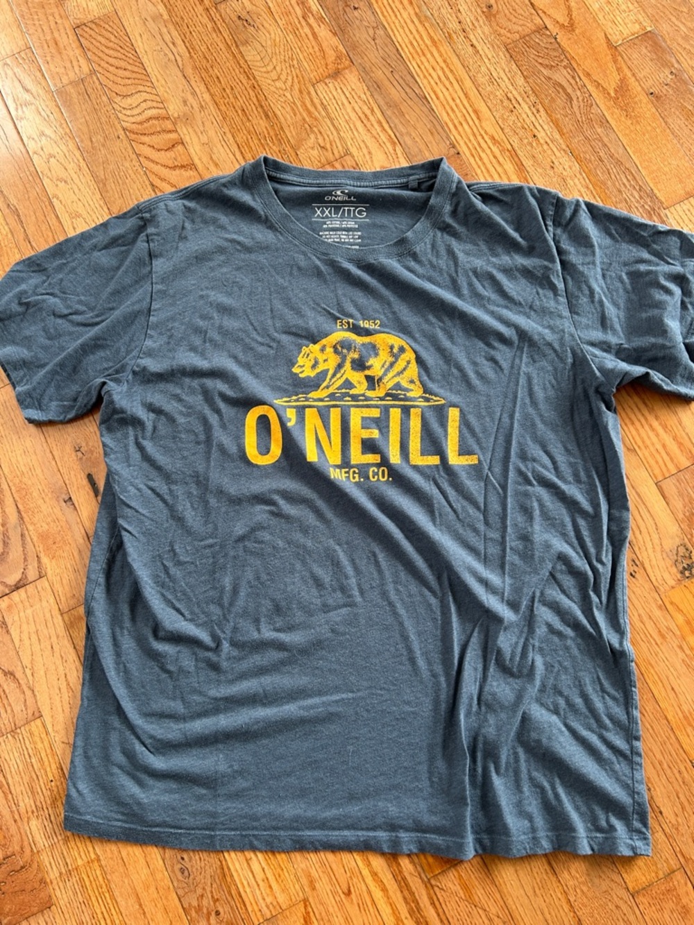 O'Neill Charcoal Short-Sleeve Tee with Yellow Logo